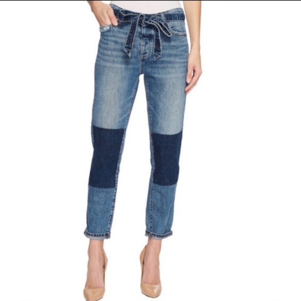 Lucky Brand "Sienna Slim" Boyfriend Color Block Jeans Women's Size 00/24